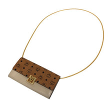 画像をギャラリービューアに読み込む, MCM エムシーエム チェーンウォレット Travia ヴィセトス レザーミックス ベージュ×ブラウン クロスボディ対応【中古】【美品】レディース