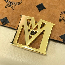 画像をギャラリービューアに読み込む, MCM エムシーエム チェーンウォレット Travia ヴィセトス レザーミックス ベージュ×ブラウン クロスボディ対応【中古】【美品】レディース