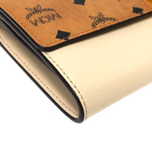 画像をギャラリービューアに読み込む, MCM エムシーエム チェーンウォレット Travia ヴィセトス レザーミックス ベージュ×ブラウン クロスボディ対応【中古】【美品】レディース