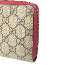 画像をギャラリービューアに読み込む, GUCCI グッチ GGスプリーム チェリー ラウンドファスナー 長財布 476049 ベージュ【中古】 レディース