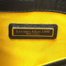 画像をギャラリービューアに読み込む, Les sacs Adam ルサックアダム クロコ型押し トートバッグ レザー ブラック ビジネストート【中古】 レディース