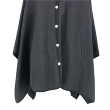 이미지를 갤러리 뷰어에 로드 , Traditional Weatherwear トラディショナルウェザーウェア ノーカラー レンフリュー ポンチョ ジャージー×ウール ブラック サイズ34(S-M相当)【中古】 レディース