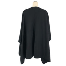 이미지를 갤러리 뷰어에 로드 , Traditional Weatherwear トラディショナルウェザーウェア ノーカラー レンフリュー ポンチョ ジャージー×ウール ブラック サイズ34(S-M相当)【中古】 レディース