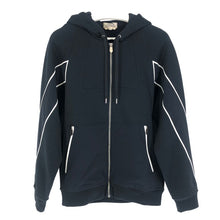 画像をギャラリービューアに読み込む, HERMES エルメス 裏起毛 フーデッドジップアップパーカ パイピング H557770HA コットン ネイビー L相当【中古】【新品同様】【美品】メンズ