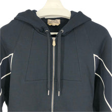 画像をギャラリービューアに読み込む, HERMES エルメス 裏起毛 フーデッドジップアップパーカ パイピング H557770HA コットン ネイビー L相当【中古】【新品同様】【美品】メンズ