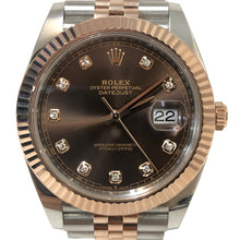 이미지를 갤러리 뷰어에 로드 , ROLEX ロレックス デイトジャスト41 ジュビリーブレス オイスター パーペチュアル 126331G 腕時計 10Pダイヤ エバーローズゴールド 自動巻き チョコレート文字盤【中古】メンズ