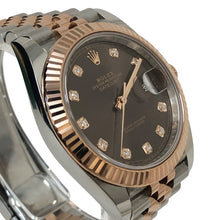 이미지를 갤러리 뷰어에 로드 , ROLEX ロレックス デイトジャスト41 ジュビリーブレス オイスター パーペチュアル 126331G 腕時計 10Pダイヤ エバーローズゴールド 自動巻き チョコレート文字盤【中古】メンズ