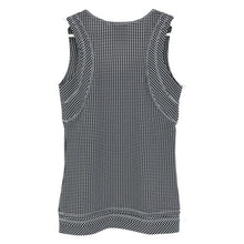 画像をギャラリービューアに読み込む, CHANEL シャネル ノースリーブ チェック柄 ストレッチ カットソー P32316V22650 ブラック×ホワイト サイズ34(XS-S相当)【中古】 レディース