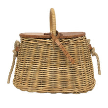 將圖片載入圖庫檢視器 LUDLOW ラドロー かごバッグ ショルダーバッグ ラタン×レザー ベージュ【中古】 レディース