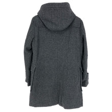 画像をギャラリービューアに読み込む, BURBERRY BLACK LABEL バーバリーブラックレーベル ダッフルコート 中綿入り フード付き グレンチェック柄 BMC81-309-07 ウール×カシミヤ ブラック Mサイズ【中古】メンズ