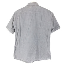 画像をギャラリービューアに読み込む, BURBERRY BLACK LABEL バーバリーブラックレーベル チェック柄 半袖シャツ D1M16-115-04 コットン グレー×ホワイト サイズ3(M相当)【中古】メンズ
