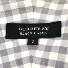 画像をギャラリービューアに読み込む, BURBERRY BLACK LABEL バーバリーブラックレーベル チェック柄 半袖シャツ D1M16-115-04 コットン グレー×ホワイト サイズ3(M相当)【中古】メンズ