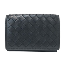 画像をギャラリービューアに読み込む, BOTTEGAVENETA ボッテガヴェネタ イントレチャート 三つ折り財布 ブラック【中古】ユニセックス