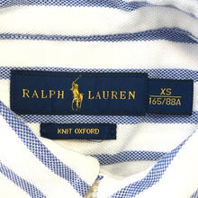 画像をギャラリービューアに読み込む, RALPH LAUREN ラルフローレン 半袖ポロシャツ ストライプ柄 コットン ブルー×ホワイト S相当【中古】メンズ
