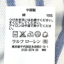 画像をギャラリービューアに読み込む, RALPH LAUREN ラルフローレン 半袖ポロシャツ ストライプ柄 コットン ブルー×ホワイト S相当【中古】メンズ