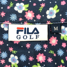画像をギャラリービューアに読み込む, Fila Golf フィラ ゴルフ 花柄 半袖ポロシャツ ML5FM622 ネイビー Mサイズ【中古】 メンズ