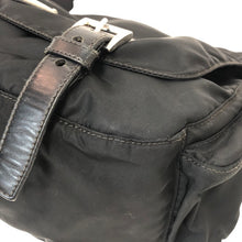 画像をギャラリービューアに読み込む, PRADA プラダ ダブルサイドポケット ショルダーバッグ ナイロン ブラック【中古】 レディース