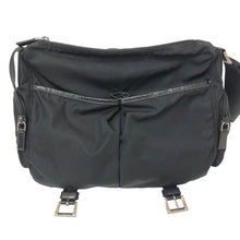 画像をギャラリービューアに読み込む, PRADA プラダ ダブルサイドポケット ショルダーバッグ ナイロン ブラック【中古】 レディース