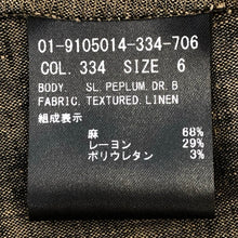 画像をギャラリービューアに読み込む, theory セオリー ノースリーブ ワンピース 麻・リネン×レーヨン ブラウン系 サイズ6(13号・XL相当)【中古】レディース 大きいサイズ
