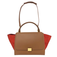 画像をギャラリービューアに読み込む, CELINE セリーヌ トラペーズ ミディアム 2WAY ハンドバッグ ショルダーバッグ レザー×スウェード ブラウン【中古】レディース