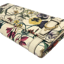 画像をギャラリービューアに読み込む, GUCCI グッチ フローラ 花柄 309760 長財布 レザー アイボリー【中古】 レディース