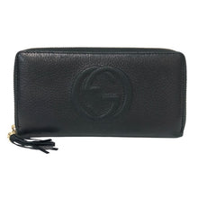 画像をギャラリービューアに読み込む, GUCCI グッチ ソーホー ラウンドファスナー 長財布 レザー ブラック【中古】 ユニセックス