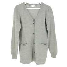 画像をギャラリービューアに読み込む, JIL SANDER ジルサンダー ニット カーディガン ウール グレー サイズ36(S相当)【中古】 レディース