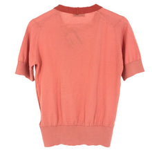 画像をギャラリービューアに読み込む, JOHN SMEDLEY ジョンスメドレー タイ付き ニットプルオーバー 半袖 S4681 コットン コーラルピンク M相当【中古】【新品同様】【美品】レディース