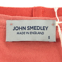 画像をギャラリービューアに読み込む, JOHN SMEDLEY ジョンスメドレー タイ付き ニットプルオーバー 半袖 S4681 コットン コーラルピンク M相当【中古】【新品同様】【美品】レディース