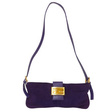 画像をギャラリービューアに読み込む, FENDI フェンディ FF マンマバゲット ショルダーバッグ スウェード パープル【中古】 レディース