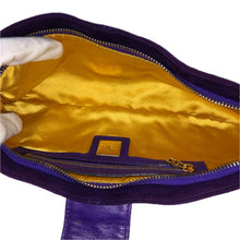 画像をギャラリービューアに読み込む, FENDI フェンディ FF マンマバゲット ショルダーバッグ スウェード パープル【中古】 レディース