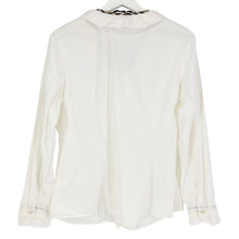 画像をギャラリービューアに読み込む, Burberry London バーバリーロンドン フリルブラウス 長袖シャツ コットン混 ホワイト サイズ46(4L相当)【中古】レディース 大きいサイズ