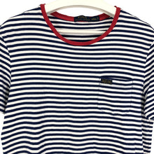 画像をギャラリービューアに読み込む, POLO RALPH LAUREN ポロ・ラルフローレン カットソー ボーダー柄 半袖Tシャツ コットン ブルー × ホワイト XL相当【中古】メンズ