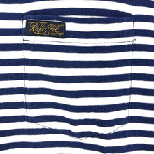 画像をギャラリービューアに読み込む, POLO RALPH LAUREN ポロ・ラルフローレン カットソー ボーダー柄 半袖Tシャツ コットン ブルー × ホワイト XL相当【中古】メンズ