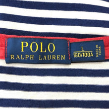 画像をギャラリービューアに読み込む, POLO RALPH LAUREN ポロ・ラルフローレン カットソー ボーダー柄 半袖Tシャツ コットン ブルー × ホワイト XL相当【中古】メンズ