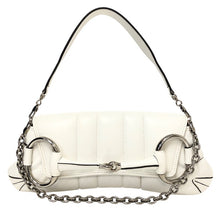 画像をギャラリービューアに読み込む, GUCCI グッチ マキシホースビット付き 764255 ショルダーバッグ ハンドバッグ レザー ホワイト【中古】【新品同様】【美品】レディース