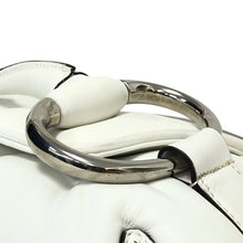 画像をギャラリービューアに読み込む, GUCCI グッチ マキシホースビット付き 764255 ショルダーバッグ ハンドバッグ レザー ホワイト【中古】【新品同様】【美品】レディース