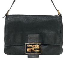 画像をギャラリービューアに読み込む, FENDI フェンディ ビッグマンマバケット ワンショルダー ハンドバッグ 8BR638 スパンコールレザー ブラック【中古】レディース