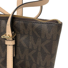 將圖片載入圖庫檢視器 Michael Kors マイケルコース 総柄 トートバッグ PVC×レザー ブラウン【中古】レディース