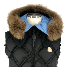 画像をギャラリービューアに読み込む, MONCLER モンクレール ダウンベスト SCAR キルティング ブラック サイズ0(S相当)【中古】メンズ