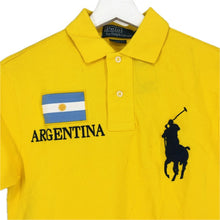 画像をギャラリービューアに読み込む, Polo by Ralph Lauren ラルフローレン ポロシャツ ビッグポニー刺しゅう アルゼンチン国旗 カスタムフィット コットン イエロー M相当【中古】【新品同様】【美品】メンズ