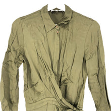 画像をギャラリービューアに読み込む, REISS リース 長袖 ロング ワンピース ウエストリボン レーヨン カーキ XS(5号)相当【中古】 レディース