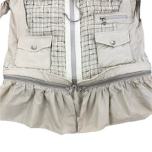 將圖片載入圖庫檢視器 PATRIZIA PEPE パトリッツィアペペ フリル ノーカラージャケット ツイード×ナイロン ベージュ サイズ40(M相当)【中古】 レディース