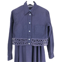 画像をギャラリービューアに読み込む, GIGLI ジジリ ワンピース&長袖シャツ セットアップ コットン ネイビー サイズ38(M)【中古】 レディース