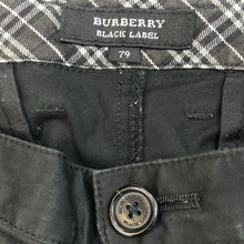 画像をギャラリービューアに読み込む, BURBERRY BLACK LABEL バーバリーブラックレーベル 裾裏チェック クロップドパンツ コットン ブラック サイズ79(M相当)【中古】 メンズ