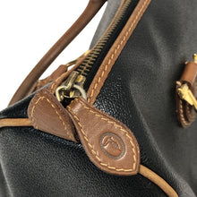 이미지를 갤러리 뷰어에 로드 , TRUSSARDI トラサルディ ミニボストン ハンドバッグ PVC×レザー ブラック【中古】 レディース