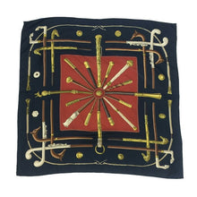 画像をギャラリービューアに読み込む, エルメス HERMES カレ90 大判スカーフ CANNES&POMMEAUX シルク100% 黒 ステッキ柄【中古】