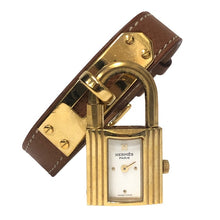 画像をギャラリービューアに読み込む, HERMES エルメス ケリーウォッチ 腕時計 ゴールド ブラウン OZ刻印 クオーツ ホワイト文字盤【中古】 レディース