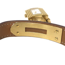 画像をギャラリービューアに読み込む, HERMES エルメス ケリーウォッチ 腕時計 ゴールド ブラウン OZ刻印 クオーツ ホワイト文字盤【中古】 レディース