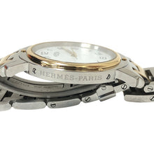 画像をギャラリービューアに読み込む, HERMES エルメス 36mm クリッパー CL6.720 腕時計 ステンレススチール/GP コンビ クオーツ ホワイト文字盤【中古】 メンズ